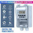 230V 30A Digital Timer Switch – IP65 Waterproof with LCD Display, 20 ON/OFF Programs & Loop Mode