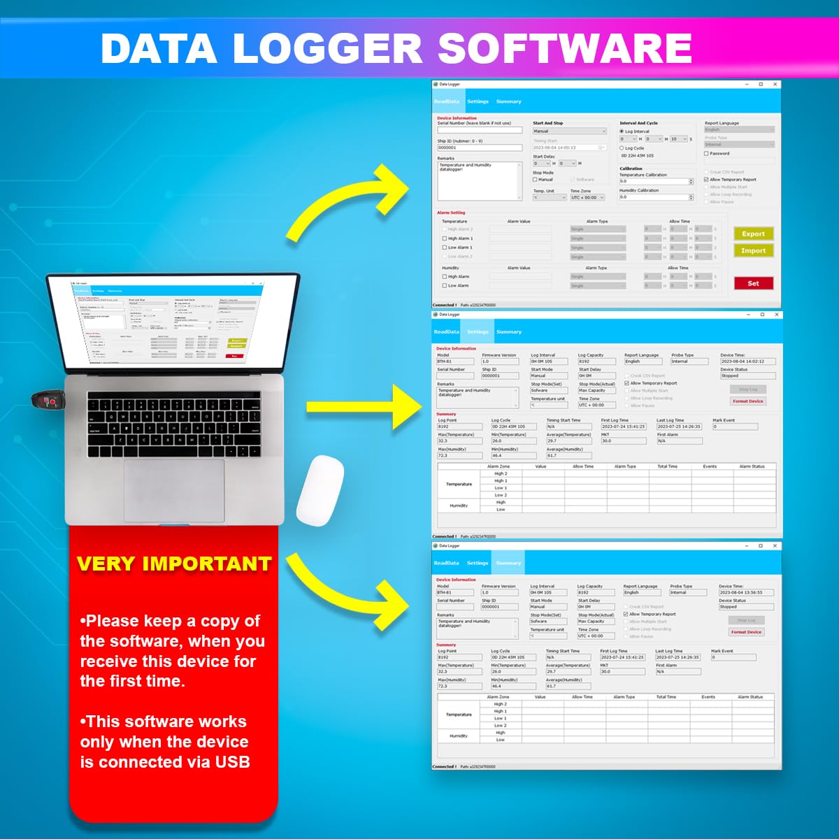 USB Temperature & Humidity Logger – Real-Time Monitor for High Accuracy Sensor & Data Export Feature amiciKart c0tmiz-hs.myshopify.com