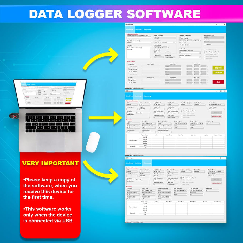 USB Temperature & Humidity Logger – Real-Time Monitor for High Accuracy Sensor & Data Export Feature amiciKart c0tmiz-hs.myshopify.com