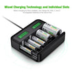 8-Bay LCD Universal Battery Charger with 4×AA (2300mAh) & 4×AAA (800mAh) Ni-MH Batteries