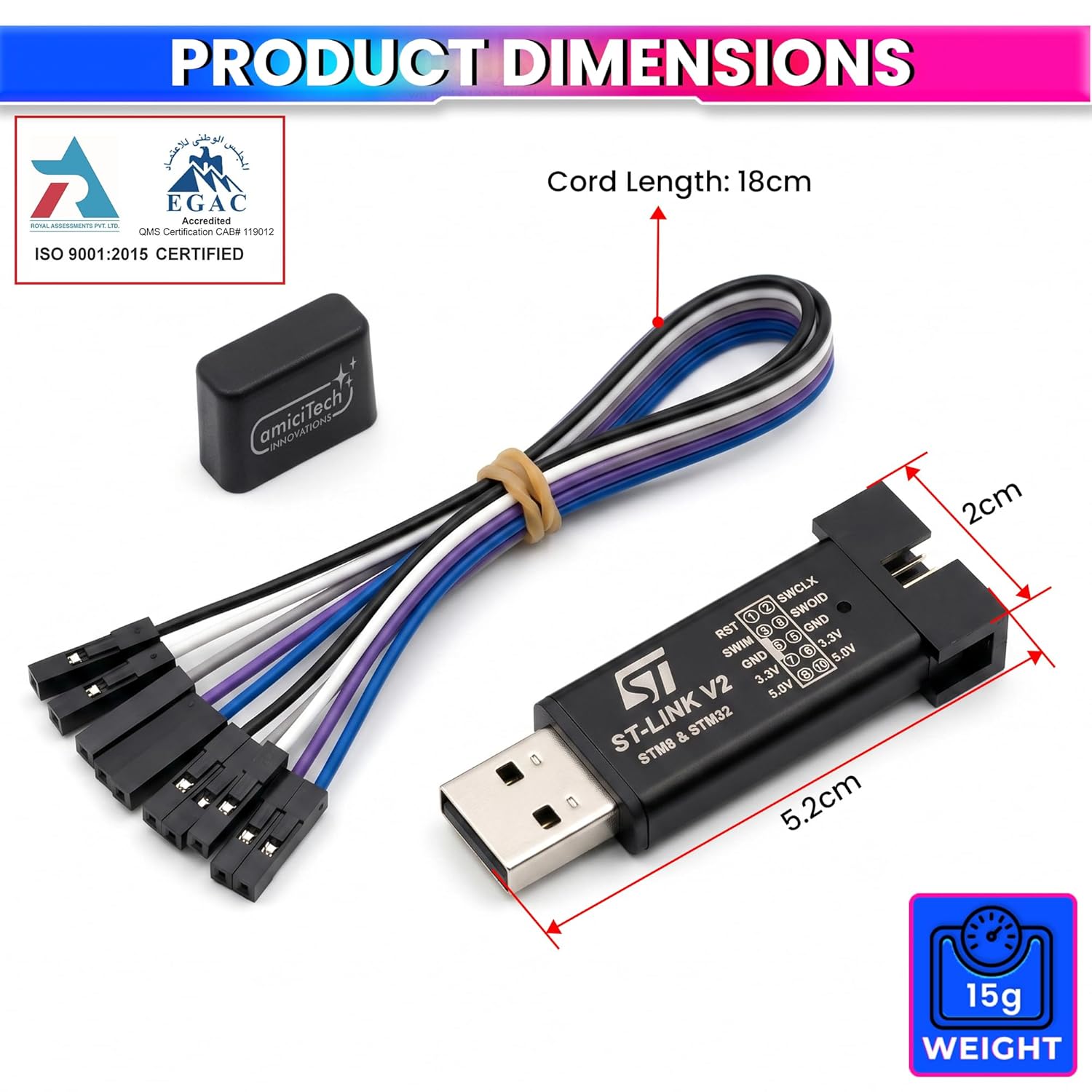 ST-Link V2 Mini STM8/STM32 Programmer & Debugger with SWD/SWIM for STM32 Development