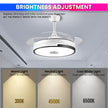 Ceiling Fan with Light & Bluetooth Speaker – Modern Invisible Chandelier, 6 Speeds & Remote