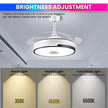 Ceiling Fan with Light & Bluetooth Speaker – Modern Invisible Chandelier, 6 Speeds & Remote