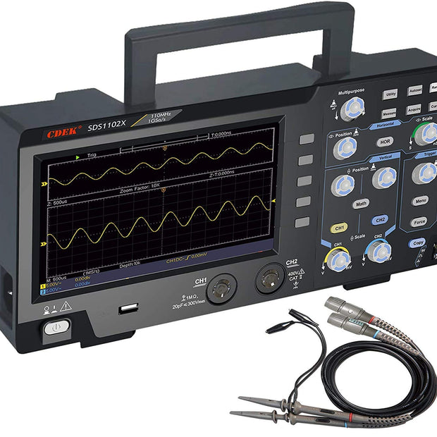 2 Channel Oscilloscope 110MHz Bandwidth 1GS Sampling Rate 7" LCD Display amiciKart c0tmiz-hs.myshopify.com