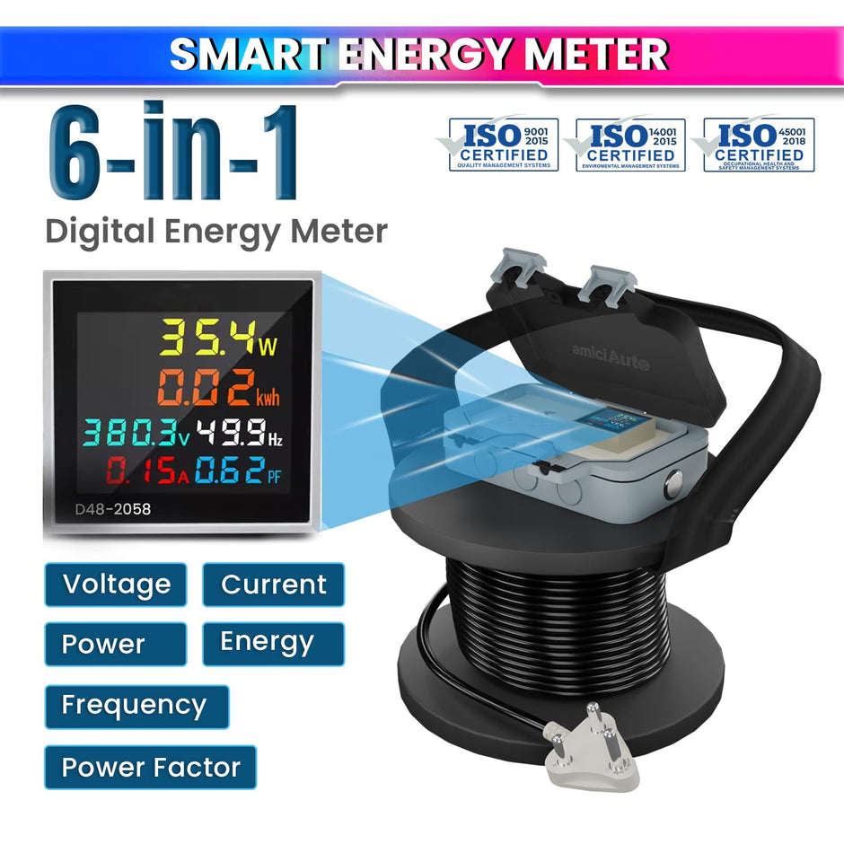 EV Charging Extension Board | Digital Energy Meter | Waterproof | ON/Off Switch | Outdoor EV Charging Solution