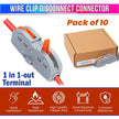 Fast Wire Clip Connector, Fixed Wire Terminal Blocks 1-to-1 Connector Pack of 10 amiciKart c0tmiz-hs.myshopify.com