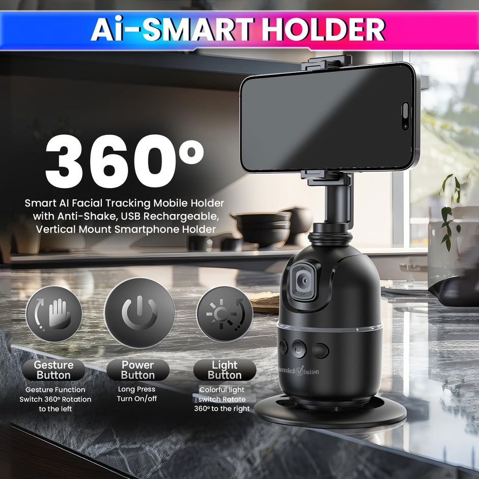 360° AI Face Tracking Phone Mount with Gesture Control – USB-C Rechargeable amiciKart c0tmiz-hs.myshopify.com