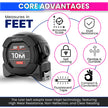 10m Dual-Unit Measuring Tape in cm & Feet with Auto-Lock & Smooth Retraction Heavy Duty Unbreakable ABS Case with Belt Clip