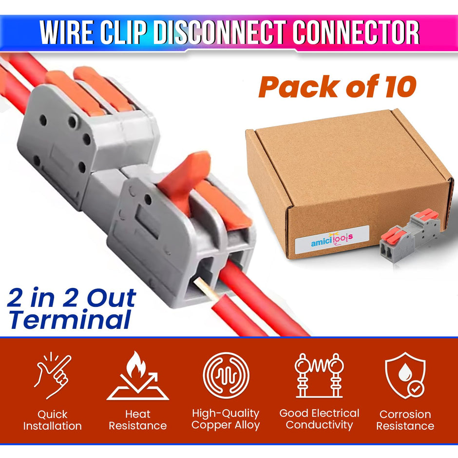 Fast Wire Clip Connectors– Quick Disconnect, No Twisting or Extra Wiring Needed