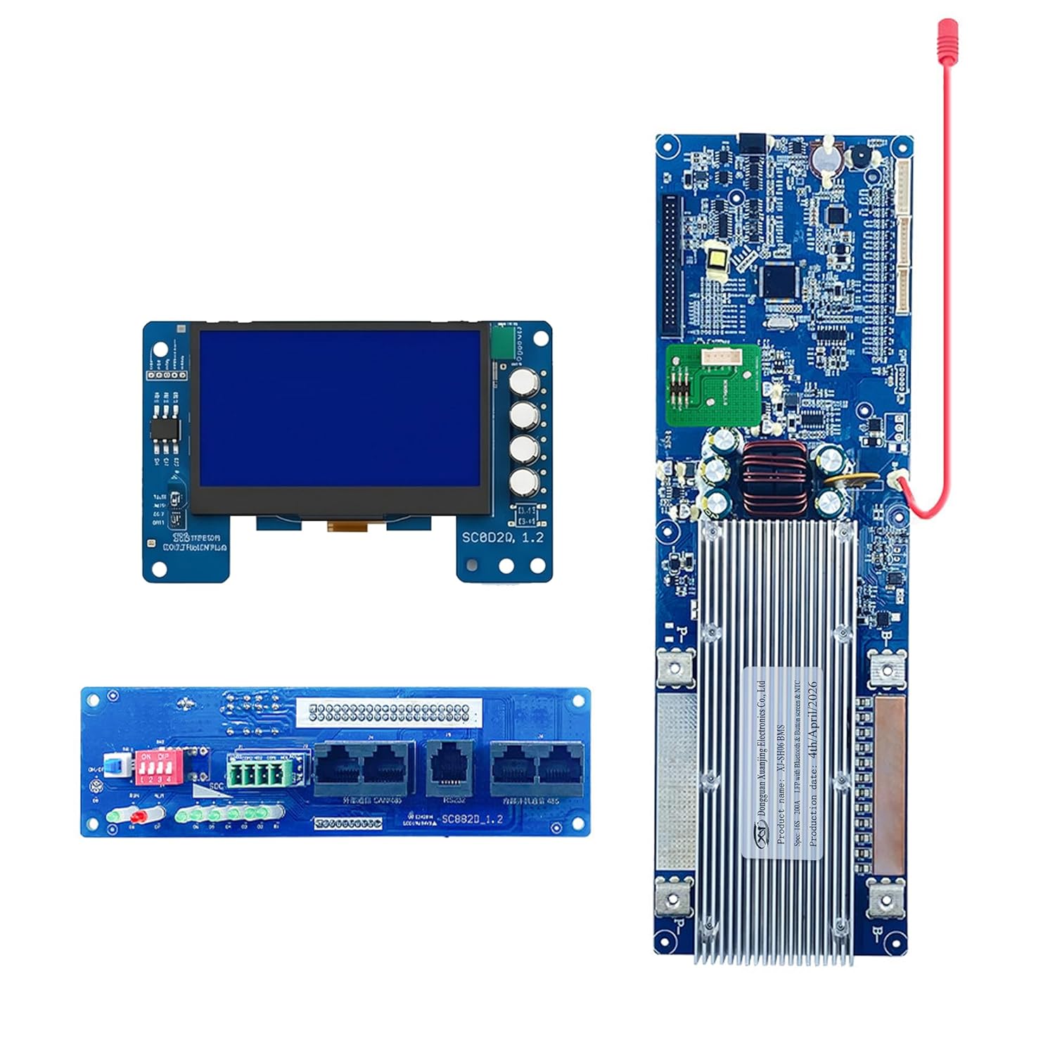 7S–16S 200A Smart BMS for LiFePO4 Battery Pack | Bluetooth App + Display
