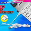 20W/2A Fast Charging Unbreakable Nylon Braided Type-C Cable, 1m Long Cable for Smartphone (White)
