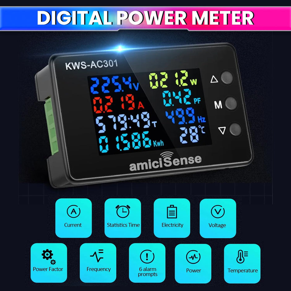 8-in-1 Digital Energy Meter with Power Monitoring Device & Colourful Display, 6 Smart Alarm Prompts (22kW) amiciKart c0tmiz-hs.myshopify.com