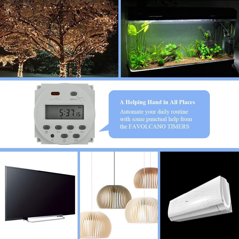 CN101A Digital LCD Programmable Timer Switch Relay AC 220V, 16A (White) amiciKart c0tmiz-hs.myshopify.com