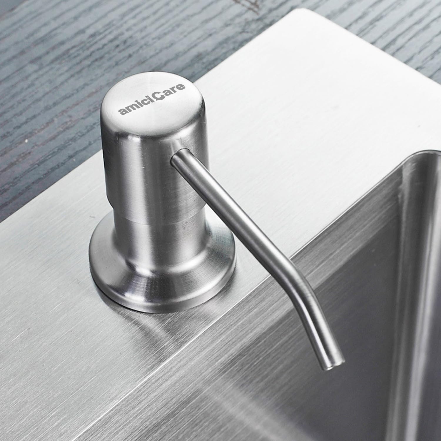 Kitchen Sink Soap Dispenser with 360° Rotating Pump & 300ml Bottle (SS Steel)