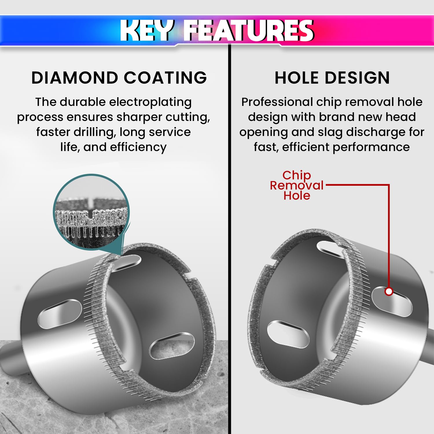 Glass Hole Saw Diamond Coated Drill Bit for Tile Marble Rock Ceramic Porcelain amiciKart