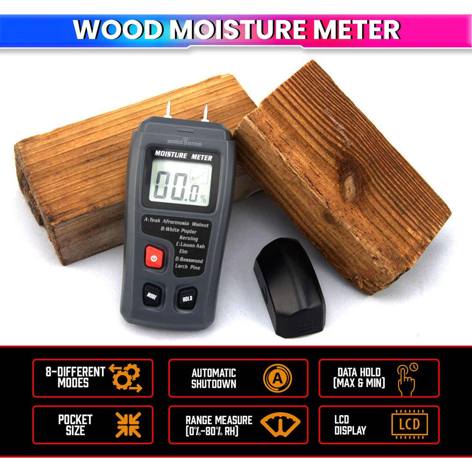 Wood Moisture Meter Digital Humidity Tester for Wood, Cement Motor, Wall, Firewood, Paper, etc