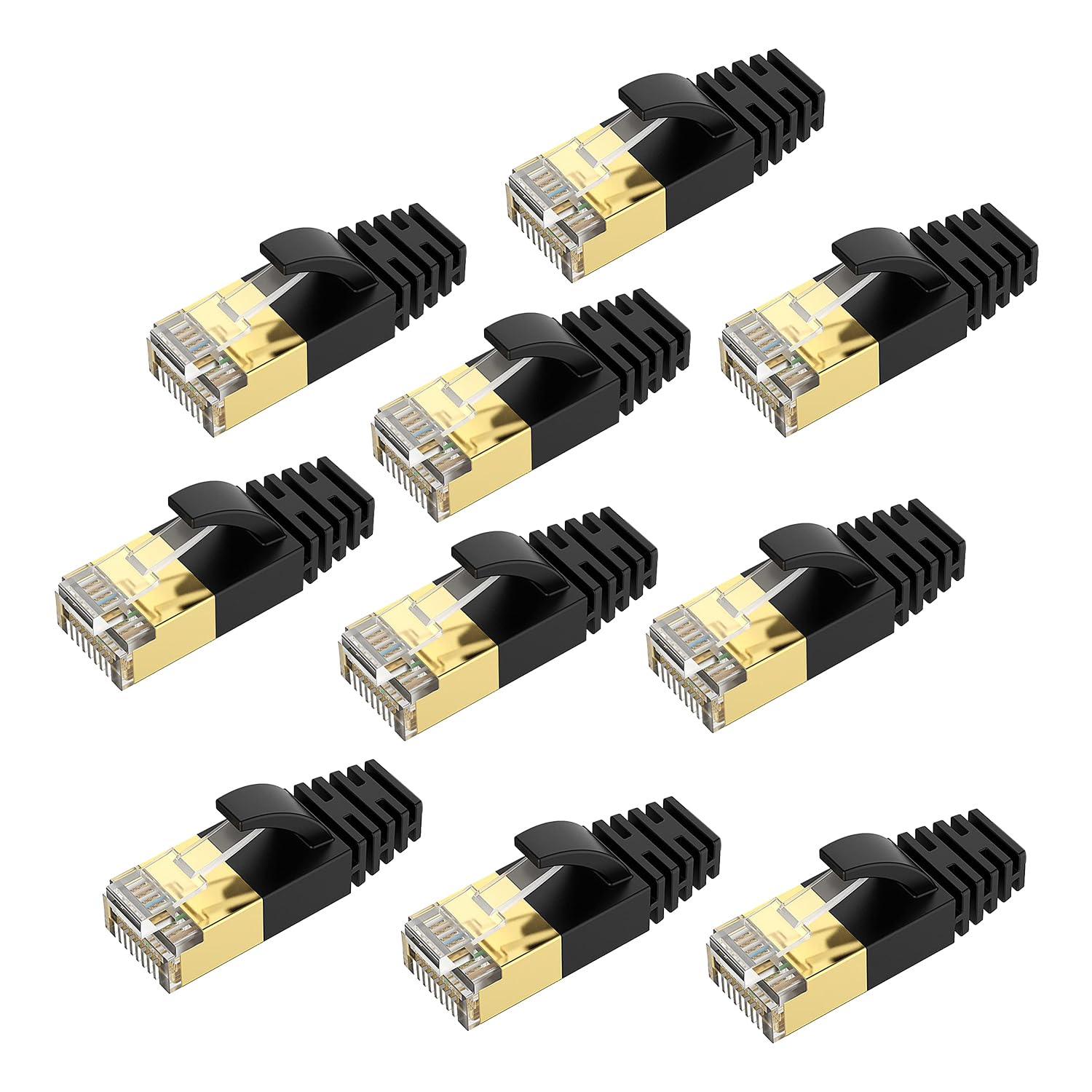 RJ45 CAT7 Shielded Ethernet Termination Plug Pack of 10 - Zinc Alloy Field Termination Connector