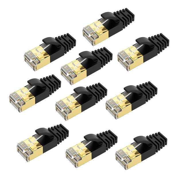 RJ45 CAT7 Shielded Ethernet Termination Plug Pack of 10 - Zinc Alloy Field Termination Connector