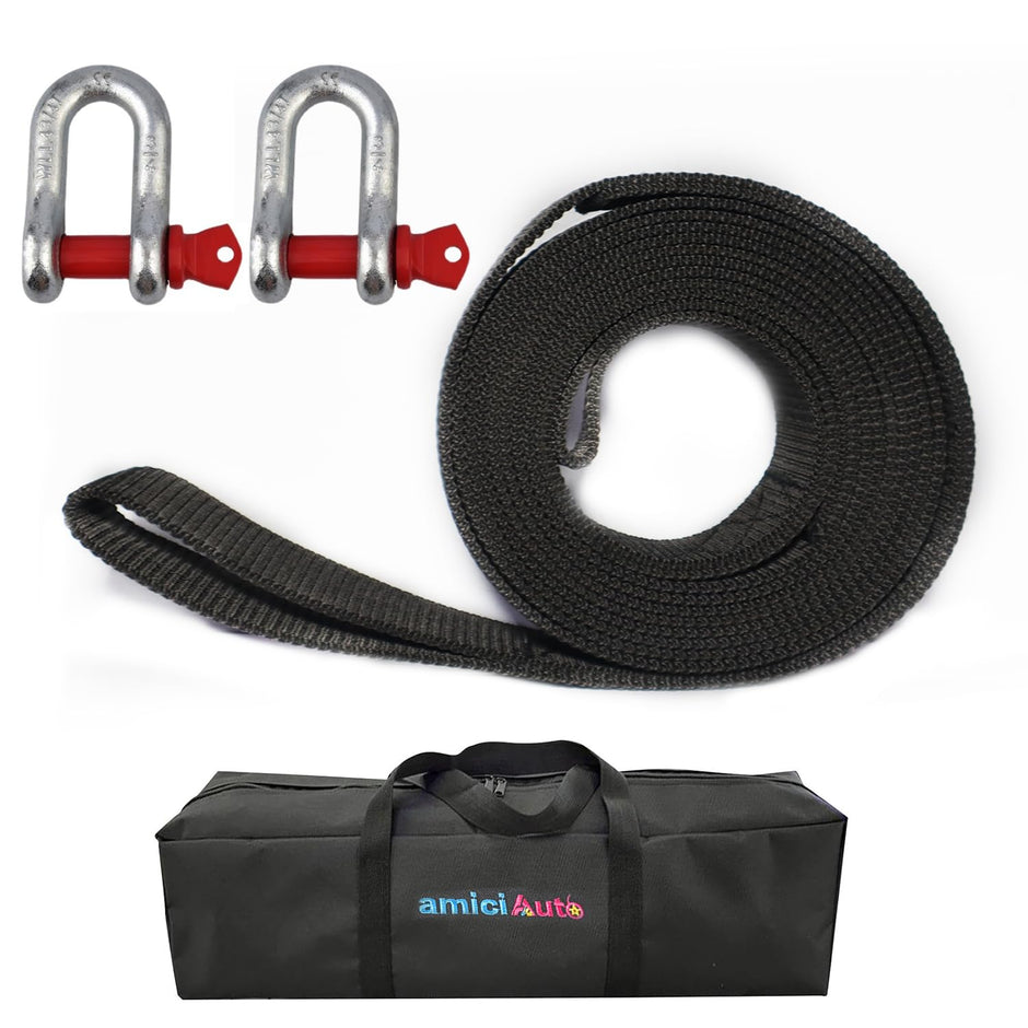 Heavy-Duty Tow Strap 4m Length, High-Strength Nylon Recovery Strap with Reinforced Loops amiciKart c0tmiz-hs.myshopify.com