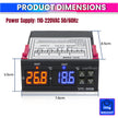 Digital Temperature Controller AC 220V with Dual 10A Relay Precise Heating & Cooling Thermostat
