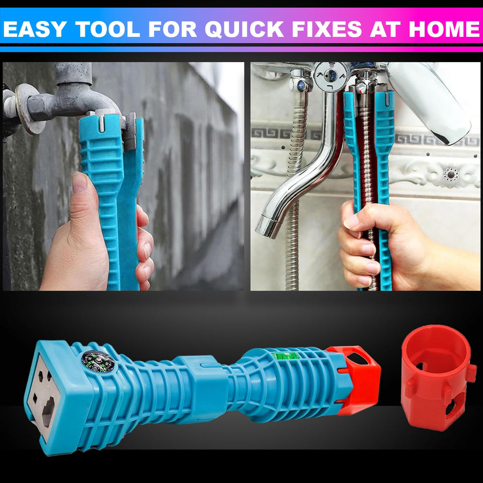 24 In 1 Wrench, Multi-Functional Plumbing Faucet -Under Sink Confined Area Installation Tool