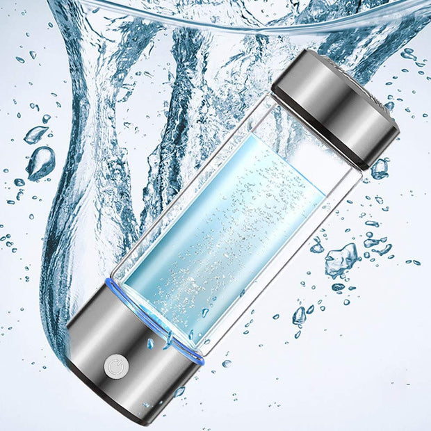 Portable Hydrogen Water Bottle Rechargeable Glass Hydrogen Generator for Rich Antioxidant Healthy Hydration