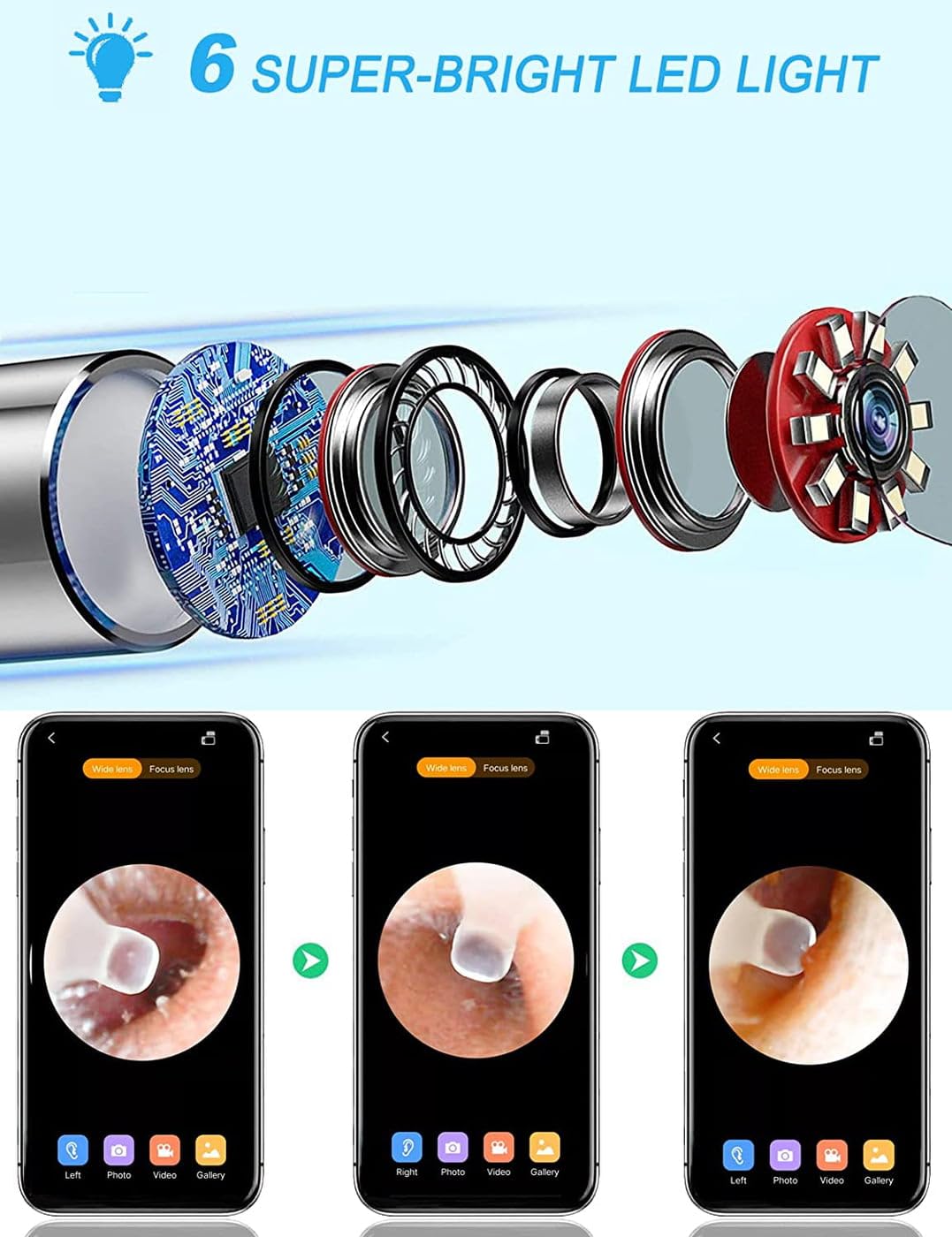 Ear Wax Cleaning Tool, Wireless Endoscope with Storage Case and Charging Cable Otoscope amiciKart c0tmiz-hs.myshopify.com