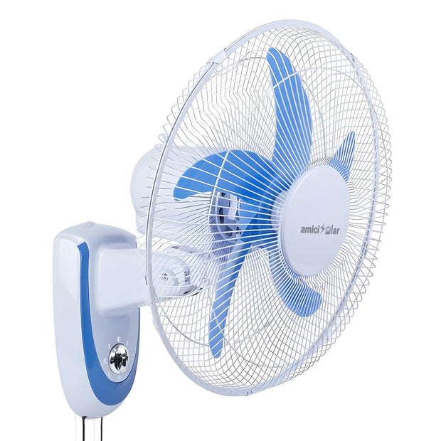 16-Inch BLDC Wall Mounted Rechargeable Fan with 12V 6.4Ah Lithium Battery | Dual Power AC/DC Fan