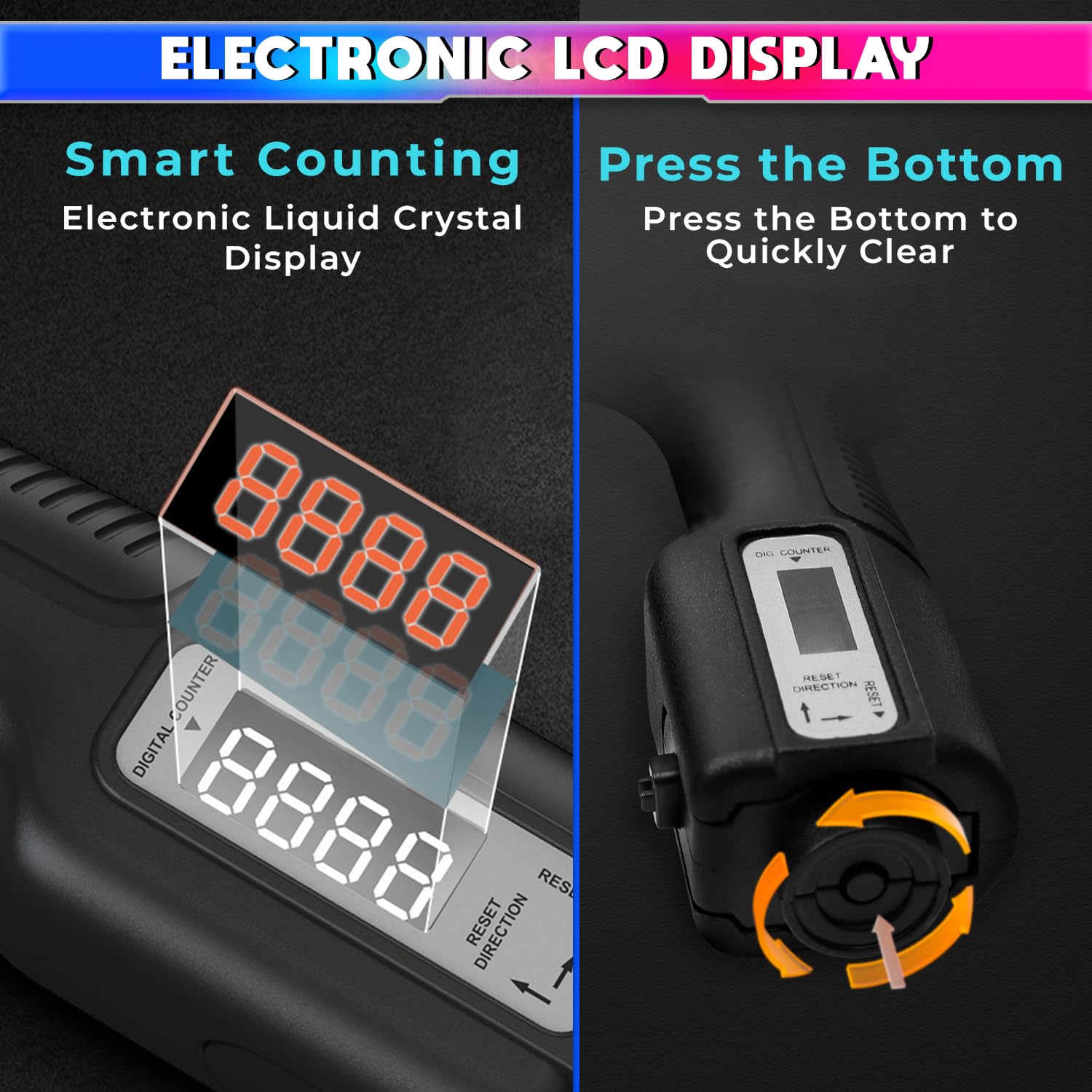 Adjustable Hand-Grip Exerciser with Digital LCD Counter, 4mm Carbon Steel Spring