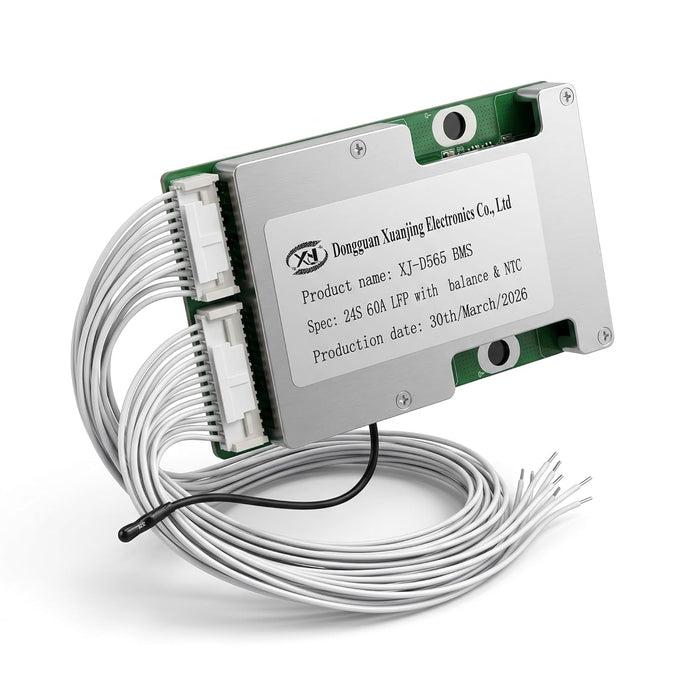 6S–24S LiFePO4 BMS 60A Battery Protection Board for 24V–72V Battery Packs