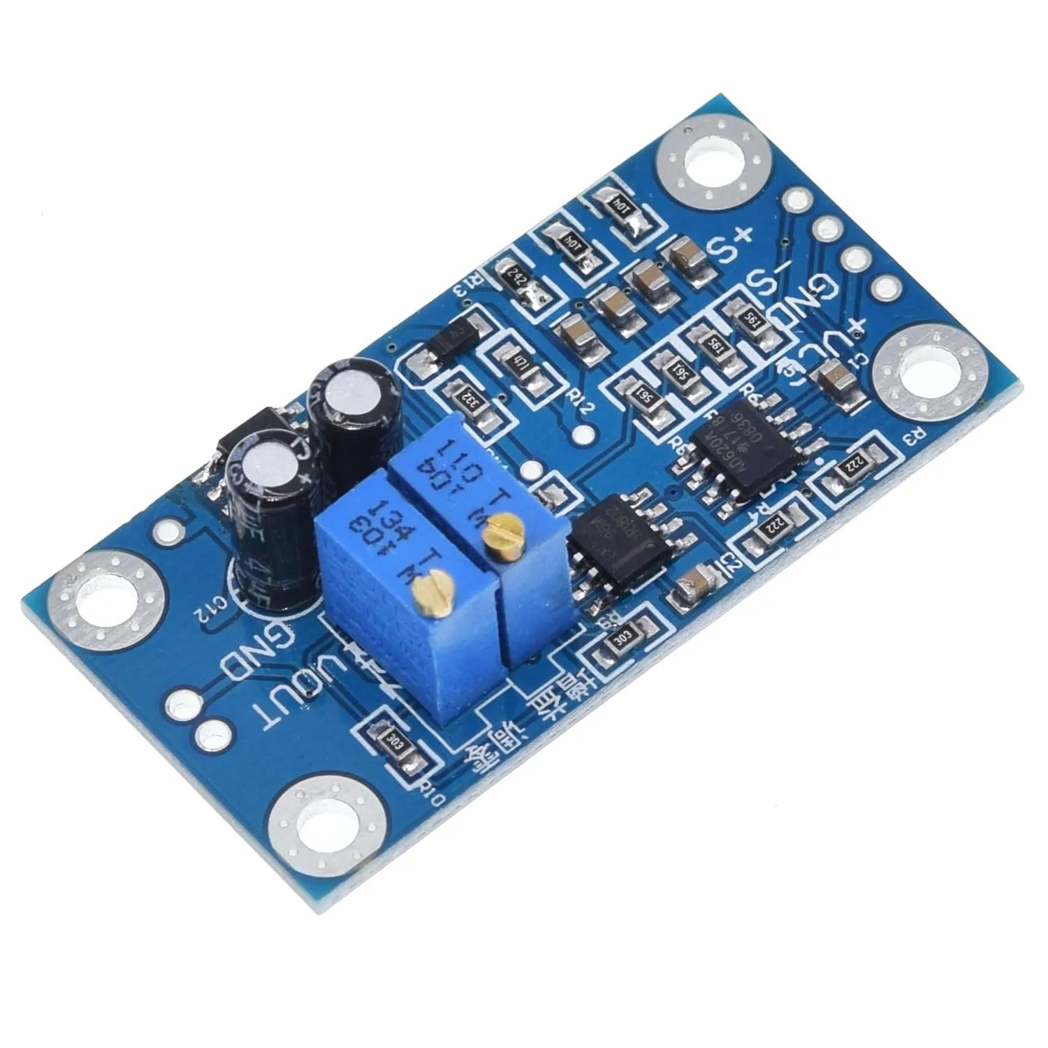 AD620 Microvolt Voltage Amplifier Module, Adjustable Gain 1.5–10,000X, High-Precision Signal Amplifier Board with Built-in Negative Voltage Generator