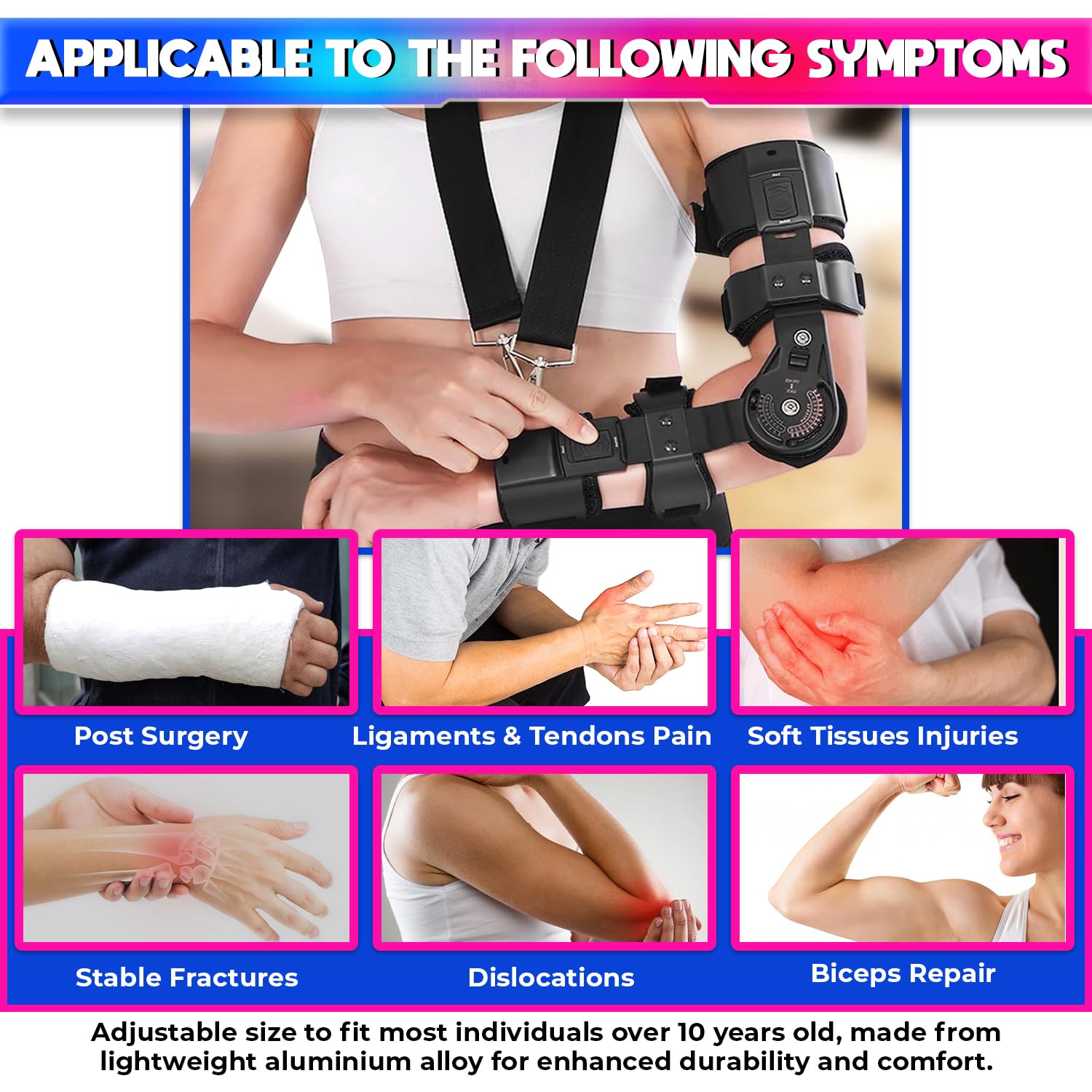 Premium Elbow Support Brace- Adjustable Length for Enhanced Comfort and Mobility amiciKart c0tmiz-hs.myshopify.com