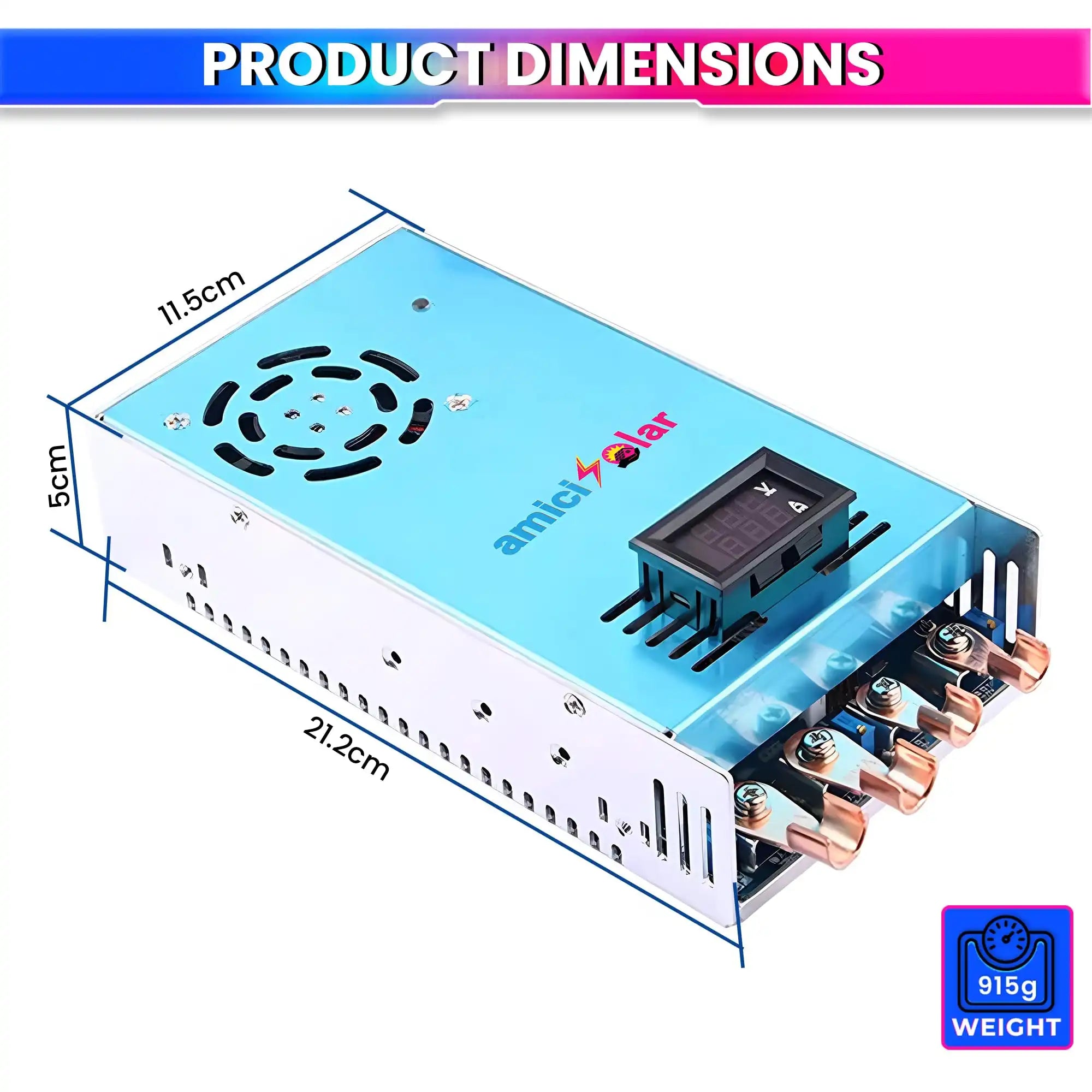 2000W 100A DC-DC Step-Up Boost Converter Adjustable Voltage Regulator with Voltmeter & Undervoltage Protection