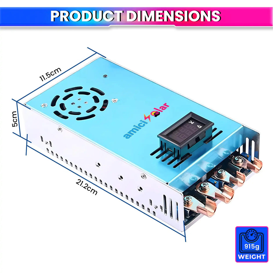 2000W 100A DC-DC Step-Up Boost Converter Adjustable Voltage Regulator with Voltmeter & Undervoltage Protection