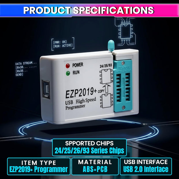 EZP2019+ High-Speed USB SPI Programmer for EEPROM/BIOS Flash Chip Programming