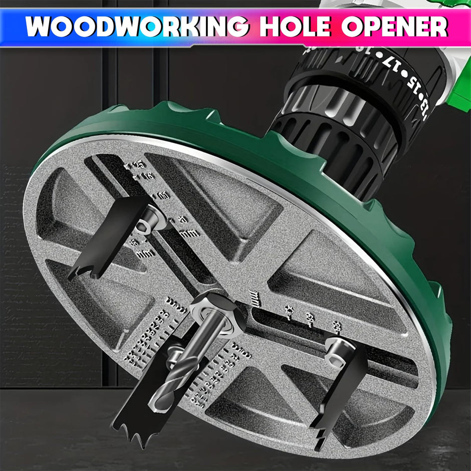 amiciTools Adjustable Hole Saw Bit for Sawing Various Diameters 45-130MM, High Precision Cutting Tool for Wood, Plastic, and Drywall