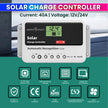 Solar Charge Controller 40A, Intelligent Battery Regulator for Solar Panel LCD Display with USB Port (40A)