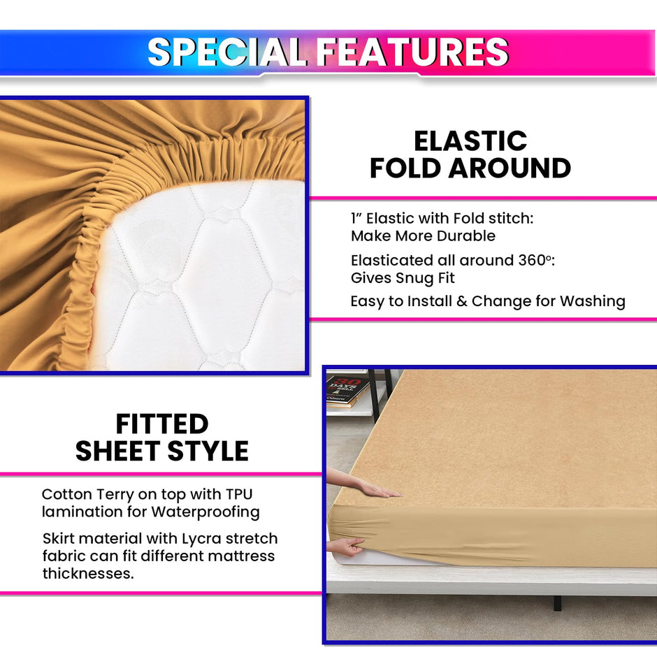 100% Waterproof Terry Cloth Mattress Protector amiciKart