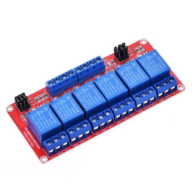 6 Channel Relay Module with Optocoupler – 5V High/Low Trigger