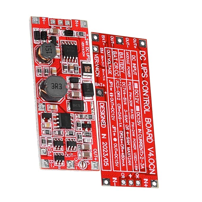 DC 12V/15V UPS Power Supply Module – 24W Backup with Step-Up Converter & Battery Protection