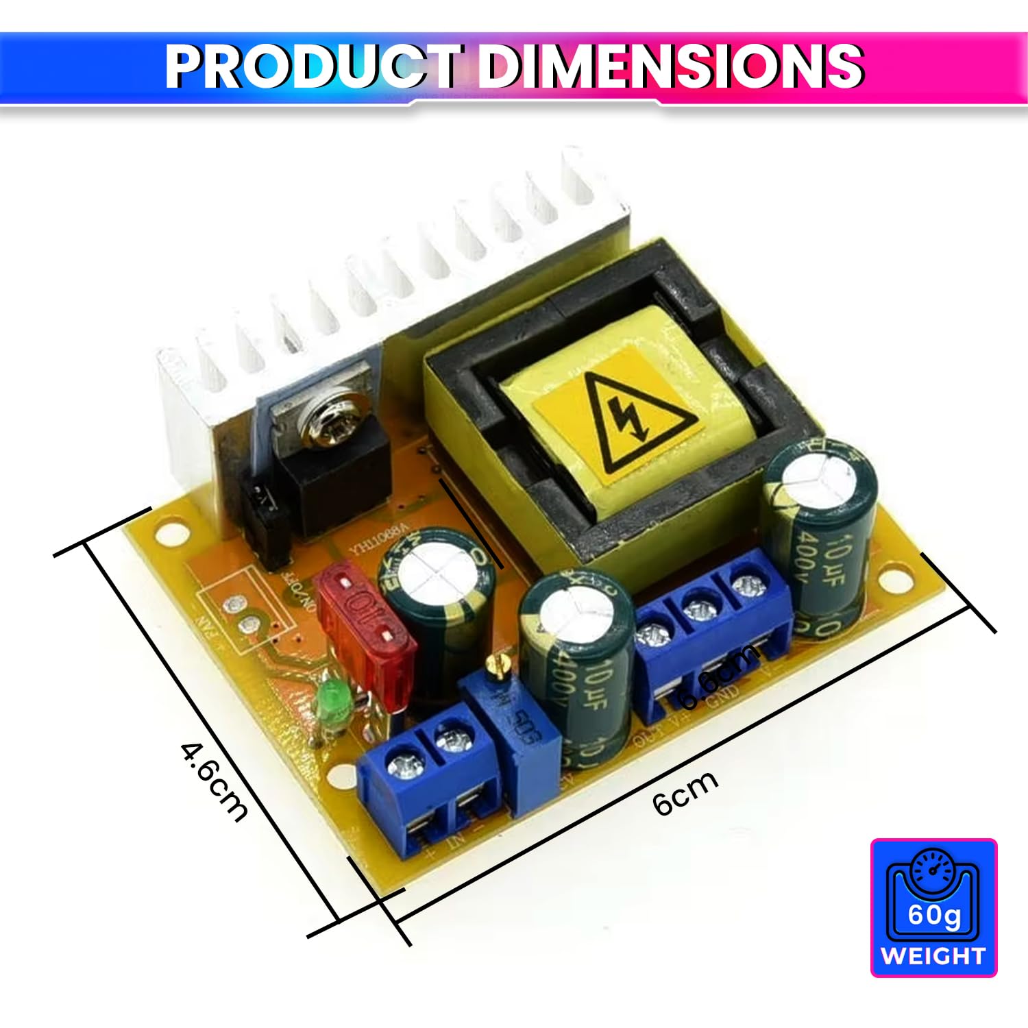 amiciSolar 8-32V to 45-390V DC-DC Boost Converter Step Up Power Conversion Board– High Voltage ZVS Capacitor Charging Board for Electronics & More