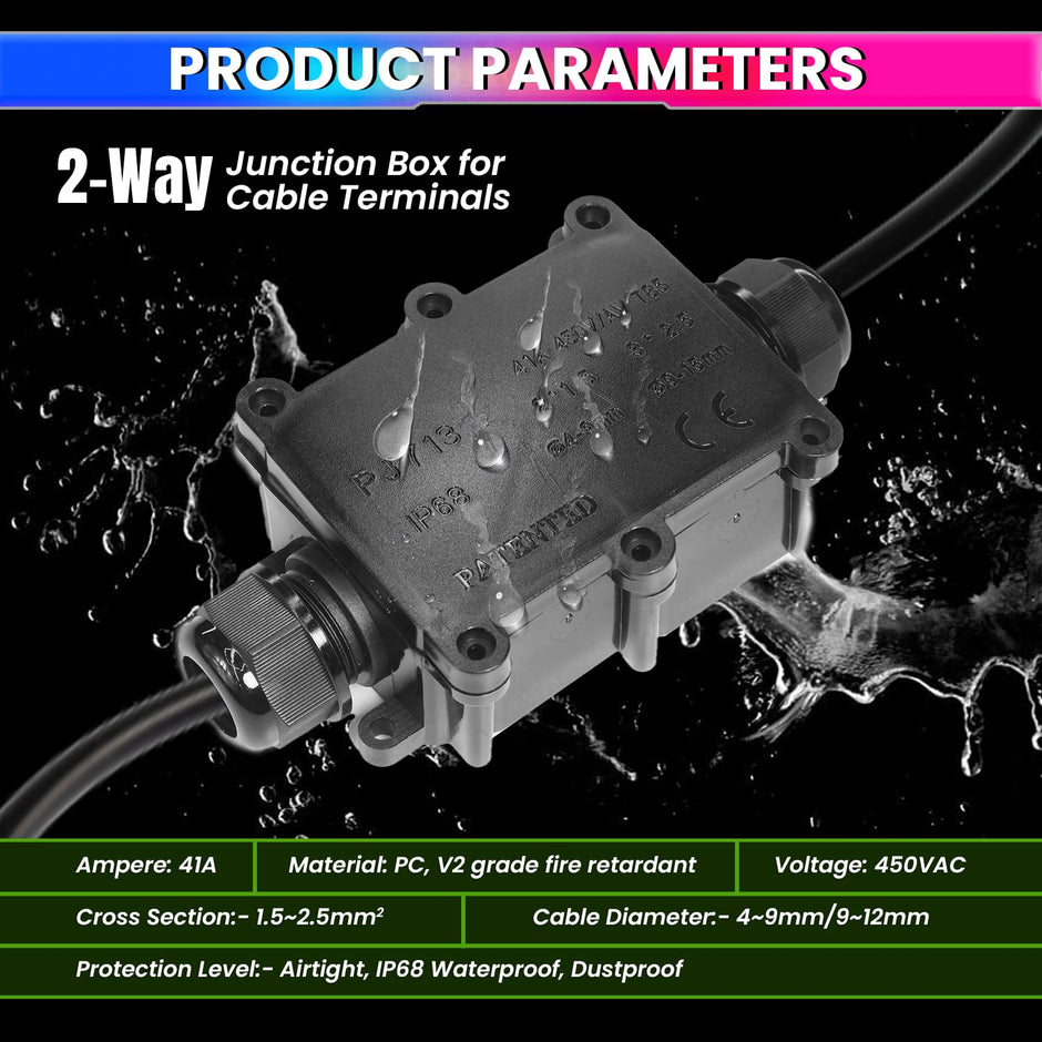 Junction Box – IP68 Waterproof Heavy-Duty Electrical Connector(450V 41A)for Cable Terminals amiciKart c0tmiz-hs.myshopify.com