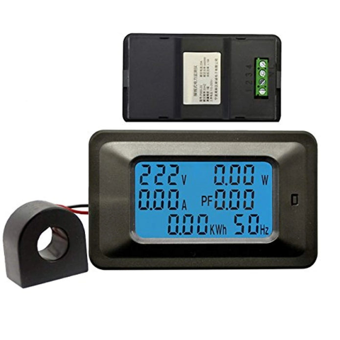AC 20KW 100A 6-in-1 Digital Energy Power Meter with Blue Backlight LCD & Data Memory Function