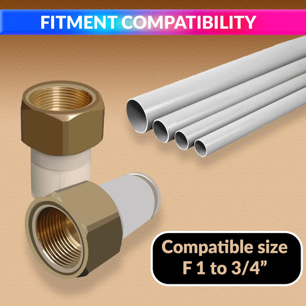 Water Pipe Connector, 1 Inch Brass Female Thread Adapter with 3/4 Inch Bush Attachment