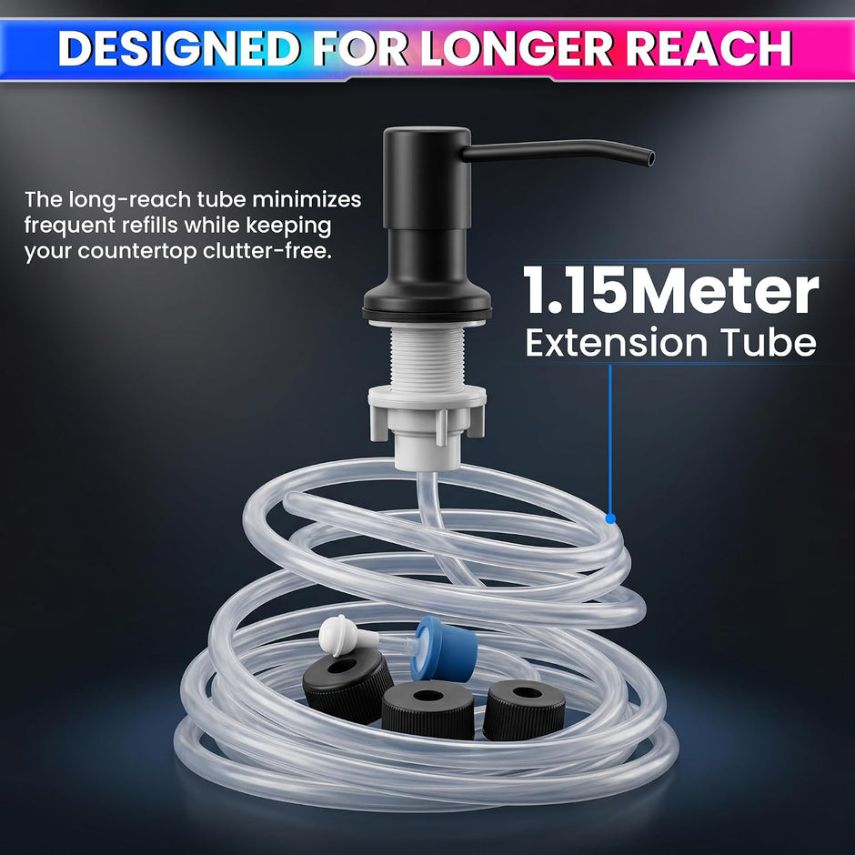 Kitchen Sink Soap Dispenser Built-in Countertop S.S Steel Dispenser Pump ( Black)