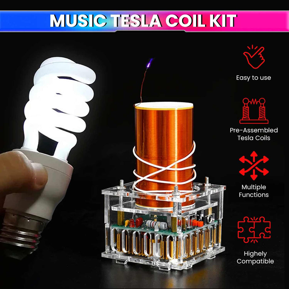 Wireless Music Tesla Coil Kit for High-Tech Science Experiments amiciKart