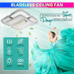 Bladeless Ceiling Fan with LED Light & Remote Control | 6-Speed Fan, 3-Color Adjustable Light