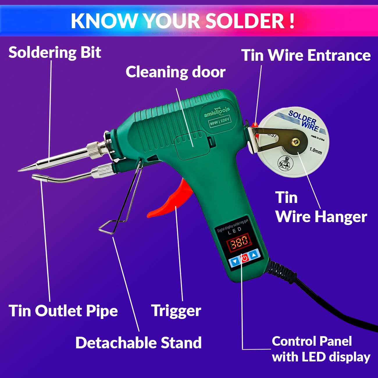 Electric Soldering Iron, 80W Auto-Feeder Welding Tool with Adjustable Temperature amiciKart c0tmiz-hs.myshopify.com