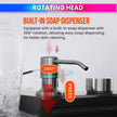 Kitchen Sink Soap Dispenser with 360° Rotating Pump & 300ml Bottle (SS Steel)
