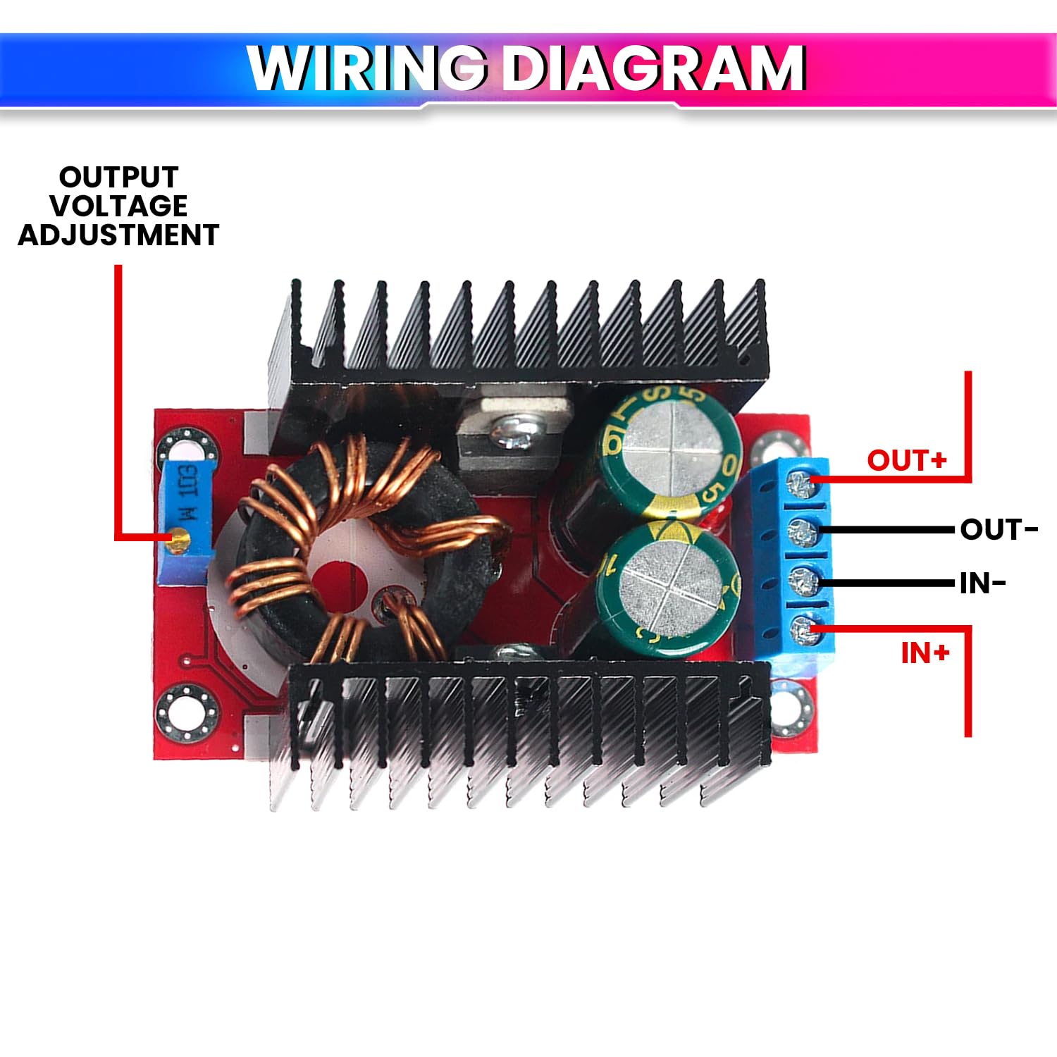 150W DC to DC Converter - 10A Adjustable Step-Up Boost Converter, 10~32V Input to 12~35V Output, High-Efficiency Power Supply amiciKart